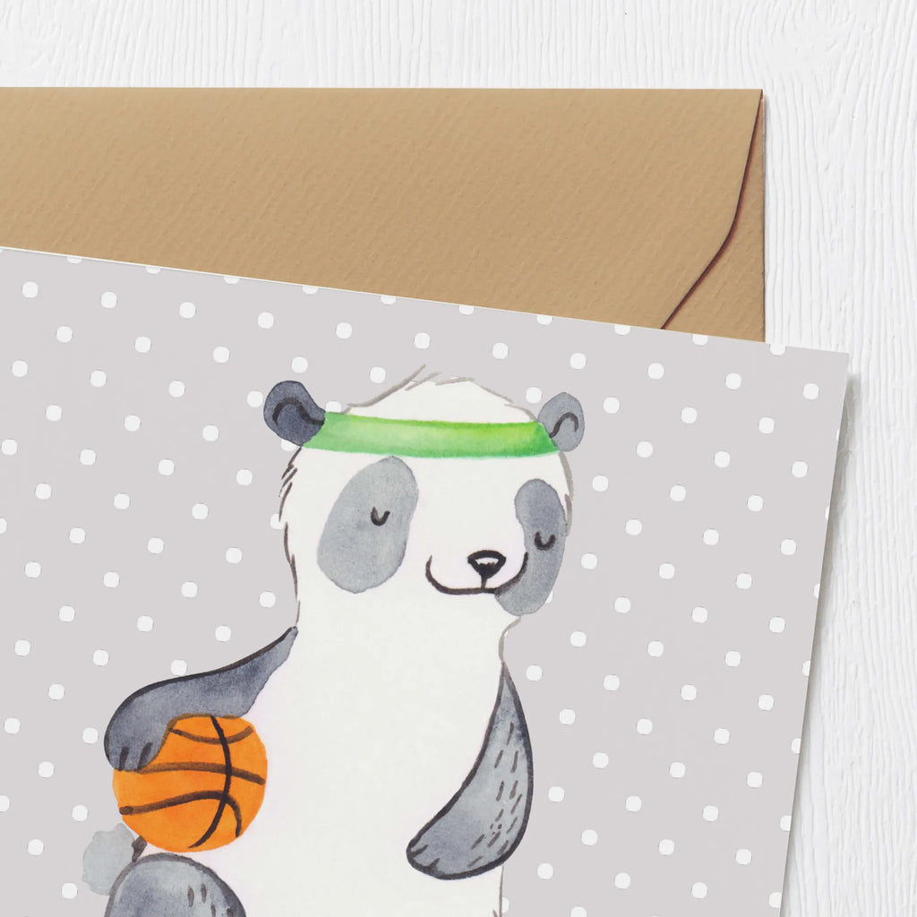 Deluxe Card panda basketball Grußkarte, Einladungskarte, Geburtstagskarte, Klappkarte, Karte, Glückwunschkarte, Hochzeitskarte, Hochwertige Grußkarte, Hochwertige Klappkarte, Geschenk, Sport, Sportart, Hobby, Schenken, Danke, Dankeschön, Auszeichnung, Gewinn, Sportler, Basketball Verein, Basketball Verband, Basketballplatz, Basketball