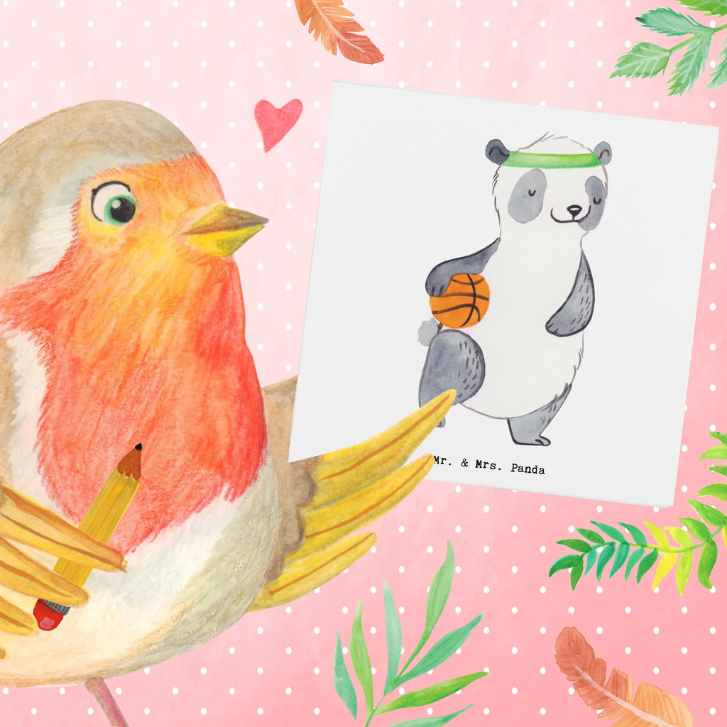 Deluxe Card panda basketball Grußkarte, Einladungskarte, Geburtstagskarte, Klappkarte, Karte, Glückwunschkarte, Hochzeitskarte, Hochwertige Grußkarte, Hochwertige Klappkarte, Geschenk, Sport, Sportart, Hobby, Schenken, Danke, Dankeschön, Auszeichnung, Gewinn, Sportler, Basketball Verein, Basketball Verband, Basketballplatz, Basketball