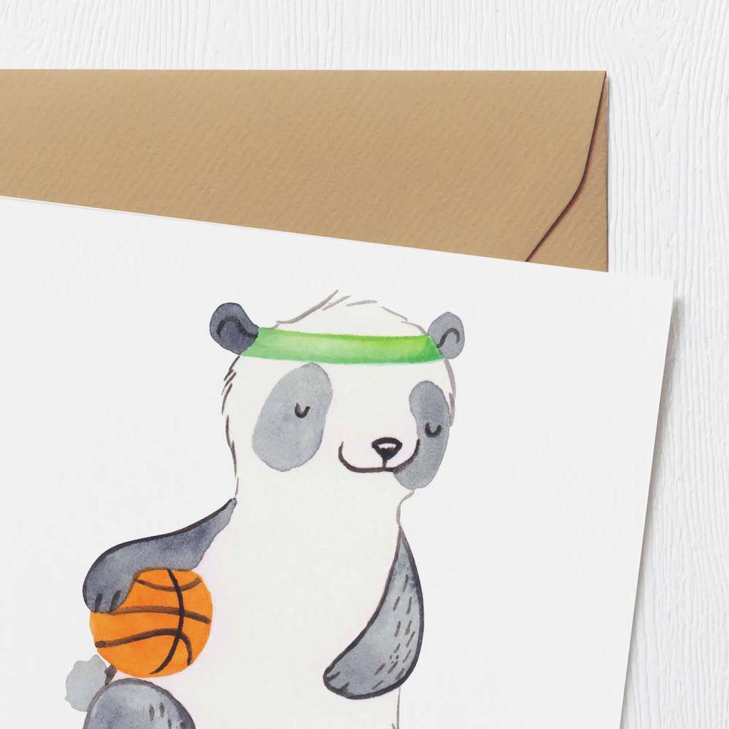 Deluxe Card panda basketball Grußkarte, Einladungskarte, Geburtstagskarte, Klappkarte, Karte, Glückwunschkarte, Hochzeitskarte, Hochwertige Grußkarte, Hochwertige Klappkarte, Geschenk, Sport, Sportart, Hobby, Schenken, Danke, Dankeschön, Auszeichnung, Gewinn, Sportler, Basketball Verein, Basketball Verband, Basketballplatz, Basketball