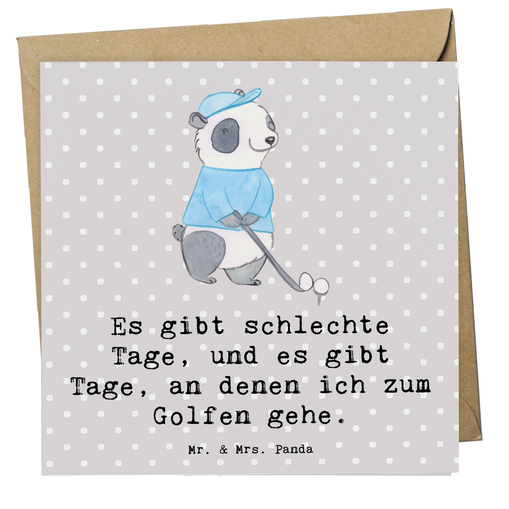 Deluxe Karte Panda Golfen Hochwertige Grußkarte, Hochwertige Klappkarte, Hochzeitskarte, Glückwunschkarte, Klappkarte, Geburtstagskarte, Karte, Grußkarte, Einladungskarte, Geschenk, Sport, Sportart, Hobby, Schenken, Danke, Dankeschön, Auszeichnung, Gewinn, Sportler, Golf Verein, Golfplatz, Golfen, Golf spielen, Golfturnier