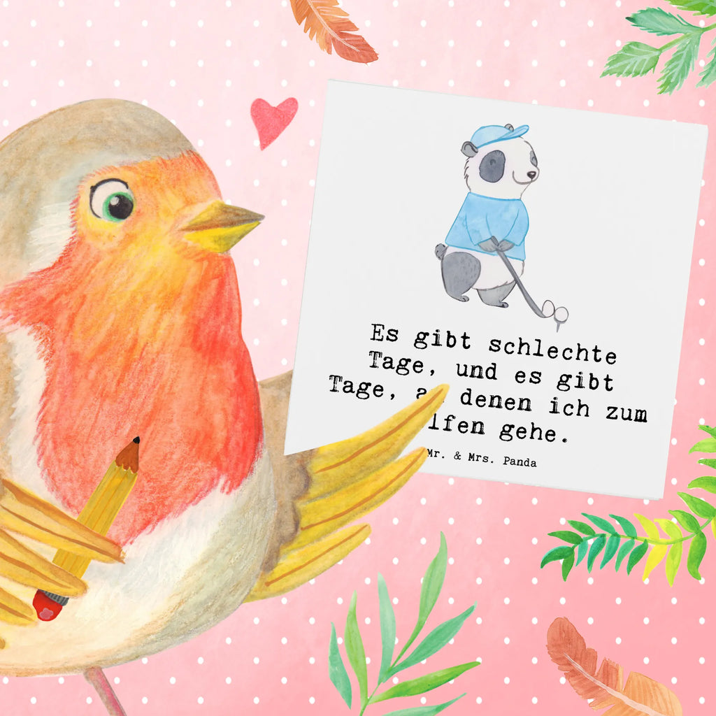 Deluxe Karte Panda Golfen Hochwertige Grußkarte, Hochwertige Klappkarte, Hochzeitskarte, Glückwunschkarte, Klappkarte, Geburtstagskarte, Karte, Grußkarte, Einladungskarte, Geschenk, Sport, Sportart, Hobby, Schenken, Danke, Dankeschön, Auszeichnung, Gewinn, Sportler, Golf Verein, Golfplatz, Golfen, Golf spielen, Golfturnier