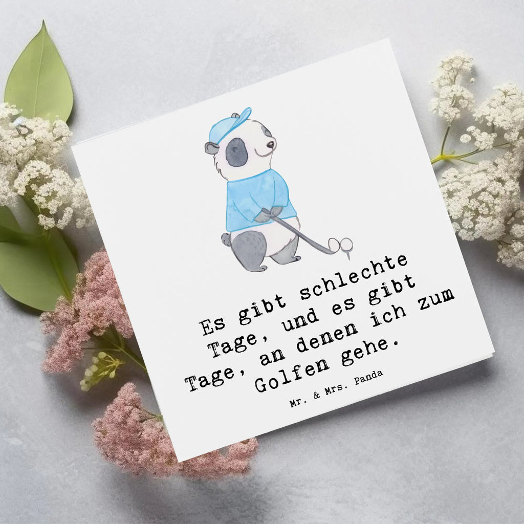 Deluxe Karte Panda Golfen Hochwertige Grußkarte, Hochwertige Klappkarte, Hochzeitskarte, Glückwunschkarte, Klappkarte, Geburtstagskarte, Karte, Grußkarte, Einladungskarte, Geschenk, Sport, Sportart, Hobby, Schenken, Danke, Dankeschön, Auszeichnung, Gewinn, Sportler, Golf Verein, Golfplatz, Golfen, Golf spielen, Golfturnier