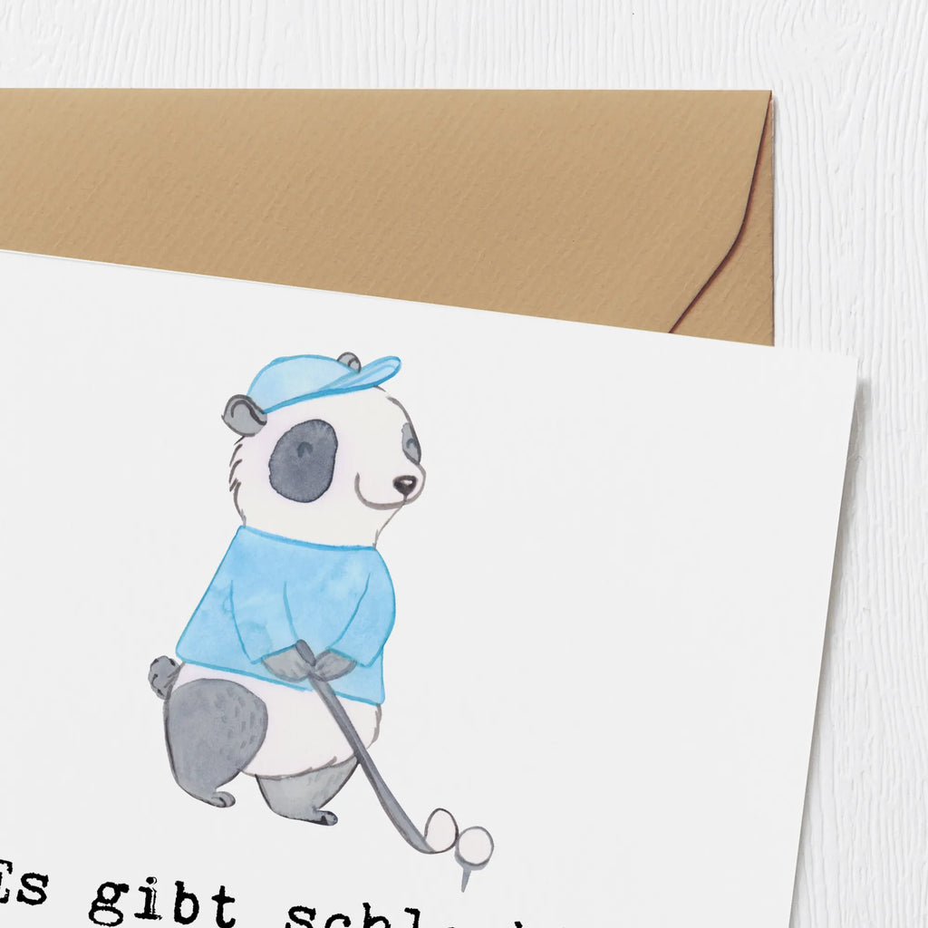Deluxe Karte Panda Golfen Hochwertige Grußkarte, Hochwertige Klappkarte, Hochzeitskarte, Glückwunschkarte, Klappkarte, Geburtstagskarte, Karte, Grußkarte, Einladungskarte, Geschenk, Sport, Sportart, Hobby, Schenken, Danke, Dankeschön, Auszeichnung, Gewinn, Sportler, Golf Verein, Golfplatz, Golfen, Golf spielen, Golfturnier