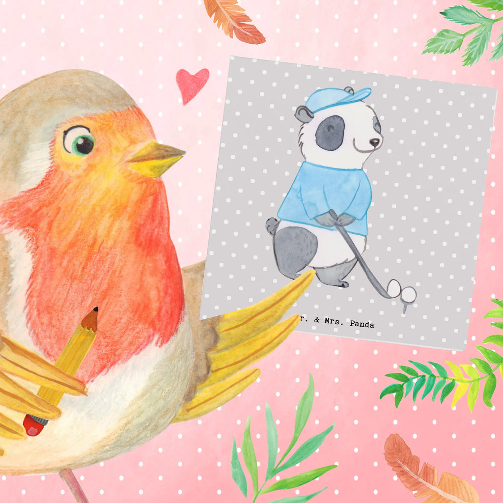 Deluxe Karte Panda Golfen Hochwertige Grußkarte, Hochwertige Klappkarte, Hochzeitskarte, Glückwunschkarte, Klappkarte, Geburtstagskarte, Karte, Grußkarte, Einladungskarte, Geschenk, Sport, Sportart, Hobby, Schenken, Danke, Dankeschön, Auszeichnung, Gewinn, Sportler, Golf Verein, Golfplatz, Golfen, Golf spielen, Golfturnier