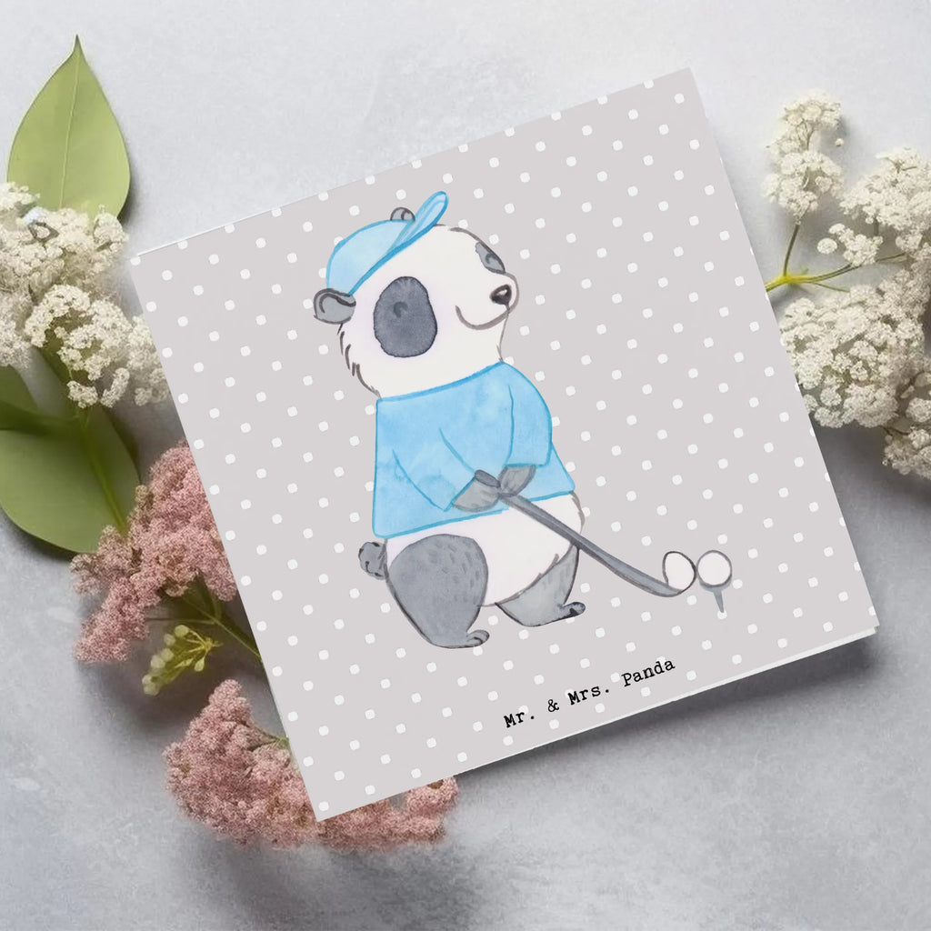 Deluxe Karte Panda Golfen Hochwertige Grußkarte, Hochwertige Klappkarte, Hochzeitskarte, Glückwunschkarte, Klappkarte, Geburtstagskarte, Karte, Grußkarte, Einladungskarte, Geschenk, Sport, Sportart, Hobby, Schenken, Danke, Dankeschön, Auszeichnung, Gewinn, Sportler, Golf Verein, Golfplatz, Golfen, Golf spielen, Golfturnier
