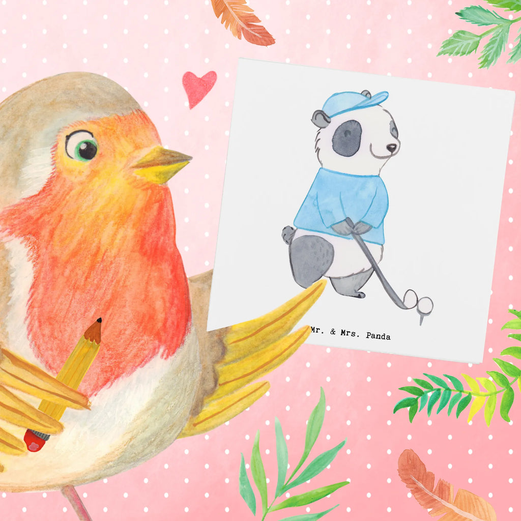 Deluxe Karte Panda Golfen Hochwertige Grußkarte, Hochwertige Klappkarte, Hochzeitskarte, Glückwunschkarte, Klappkarte, Geburtstagskarte, Karte, Grußkarte, Einladungskarte, Geschenk, Sport, Sportart, Hobby, Schenken, Danke, Dankeschön, Auszeichnung, Gewinn, Sportler, Golf Verein, Golfplatz, Golfen, Golf spielen, Golfturnier