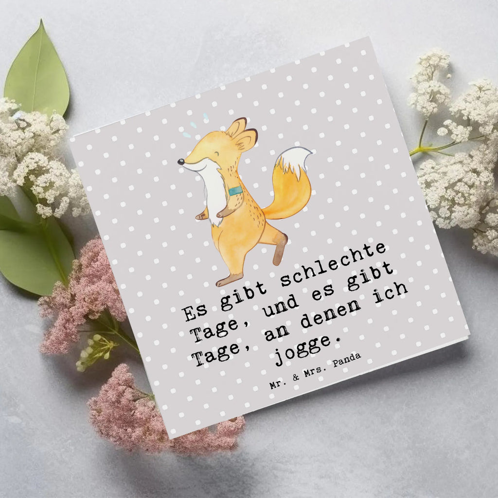 Deluxe Card Fox Jog Hochwertige Grußkarte, Grußkarte, Glückwunschkarte, Einladungskarte, Hochzeitskarte, Hochwertige Klappkarte, Geburtstagskarte, Klappkarte, Karte, Geschenk, Sport, Sportart, Hobby, Schenken, Danke, Dankeschön, Auszeichnung, Gewinn, Sportler, Dauerlauf, Laufen, Joggen, Laufsport