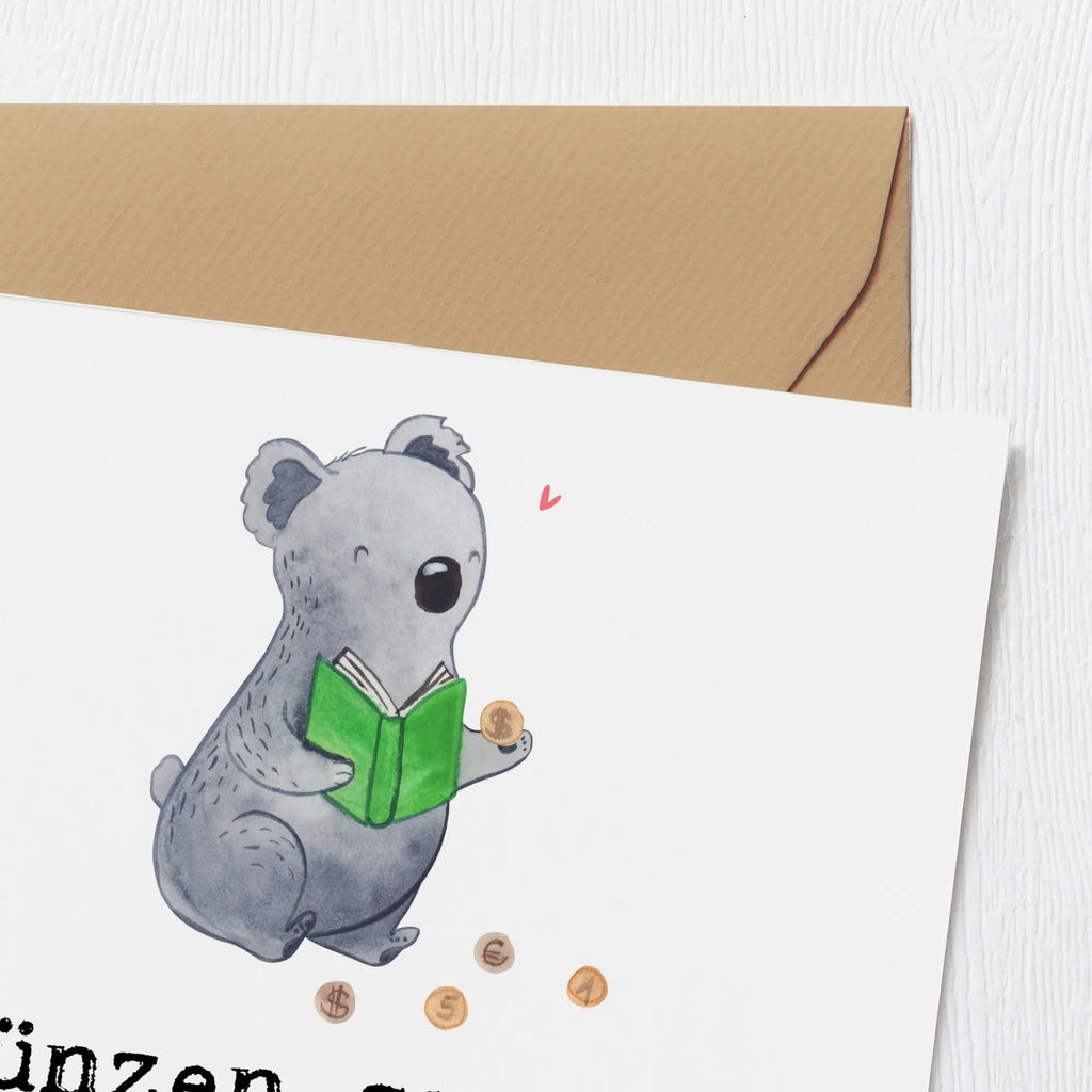 Deluxe Karte Koala Münzen sammeln Klappkarte, Glückwunschkarte, doppelkarte, faltkarte, Grußkarte, Schenken, Geschenk, Sport, Sportart, Hobby, Danke, Dankeschön, Auszeichnung, Gewinn, Sportler, Numismatik, Münzen Sammeln, Münzen aus Aller Welt