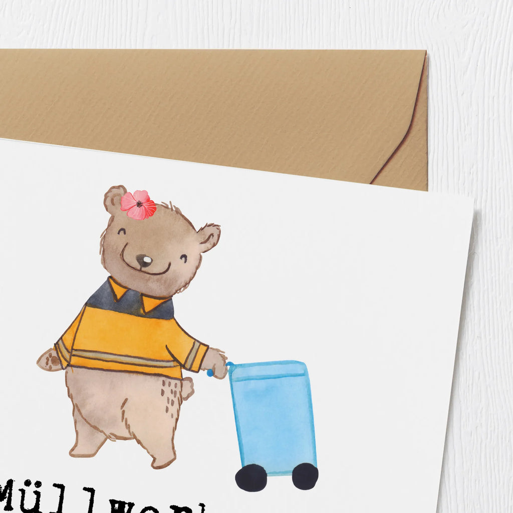 Deluxe Card female garbage collector passion Karte, Grußkarte, Hochwertige Grußkarte, Geburtstagskarte, Glückwunschkarte, Hochzeitskarte, Einladungskarte, Hochwertige Klappkarte, Klappkarte, Beruf, Ausbildung, Jubiläum, Abschied, Rente, Kollege, Kollegin, Geschenk, Schenken, Arbeitskollege, Mitarbeiter, Firma, Danke, Dankeschön, Müllwerkerin, Kehrichtfrau, Müllentsorgerin, Müllfrau, Müllfahreriin, Fachkraft Kreislauf- und Abfallwirtschaft