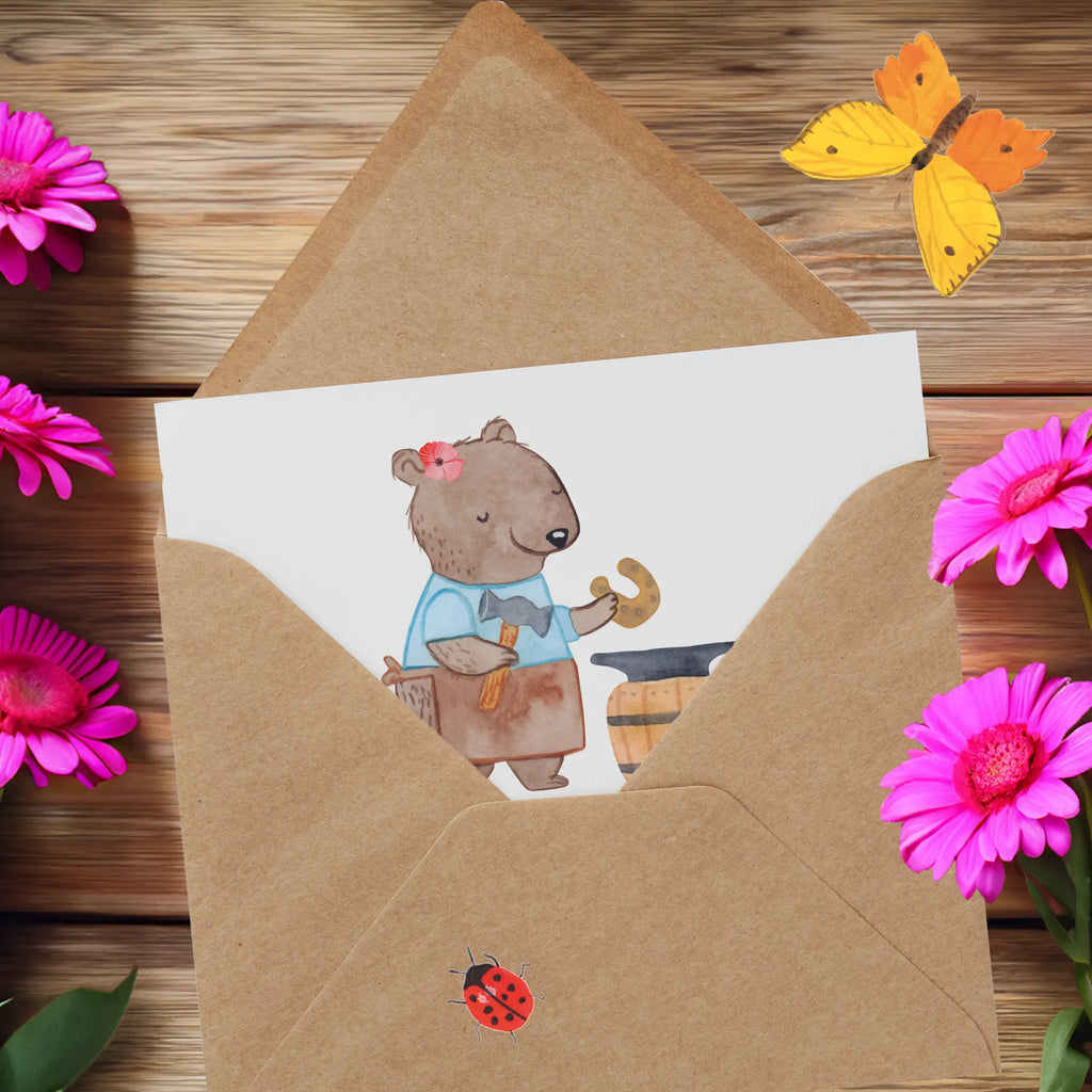 Deluxe Card female blacksmith Heart Glückwunschkarte, Grußkarte, Hochzeitskarte, Karte, Klappkarte, Hochwertige Grußkarte, Einladungskarte, Geburtstagskarte, Hochwertige Klappkarte, Beruf, Ausbildung, Jubiläum, Abschied, Rente, Kollege, Kollegin, Geschenk, Schenken, Arbeitskollege, Mitarbeiter, Firma, Danke, Dankeschön