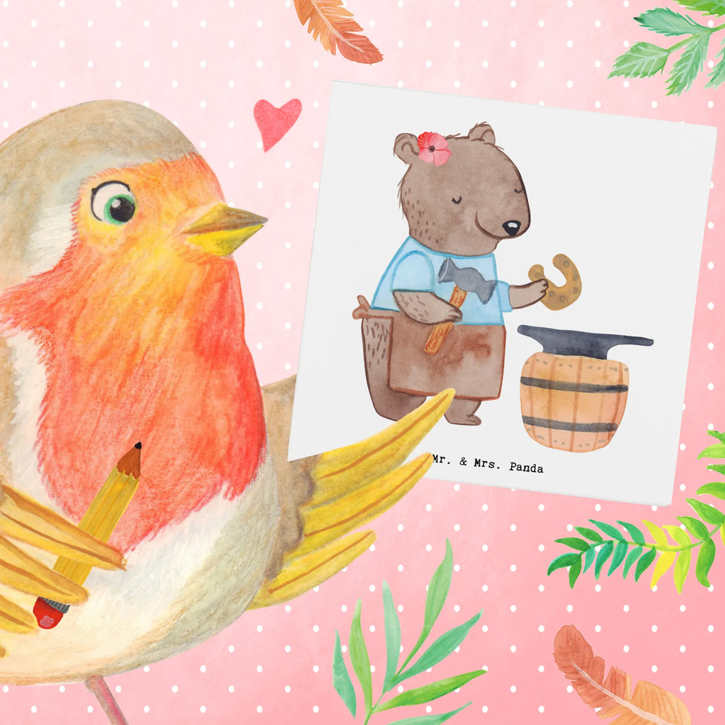 Deluxe Card female blacksmith Heart Glückwunschkarte, Grußkarte, Hochzeitskarte, Karte, Klappkarte, Hochwertige Grußkarte, Einladungskarte, Geburtstagskarte, Hochwertige Klappkarte, Beruf, Ausbildung, Jubiläum, Abschied, Rente, Kollege, Kollegin, Geschenk, Schenken, Arbeitskollege, Mitarbeiter, Firma, Danke, Dankeschön