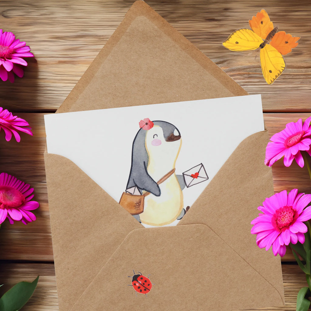 Deluxe Card mailwoman heart Einladungskarte, Karte, Klappkarte, Hochwertige Grußkarte, Geburtstagskarte, Glückwunschkarte, Grußkarte, Hochzeitskarte, Hochwertige Klappkarte, Beruf, Ausbildung, Jubiläum, Abschied, Rente, Kollege, Kollegin, Geschenk, Schenken, Arbeitskollege, Mitarbeiter, Firma, Danke, Dankeschön, Postbotin, Briefzustellerin, Briefträgerin, Postlerin