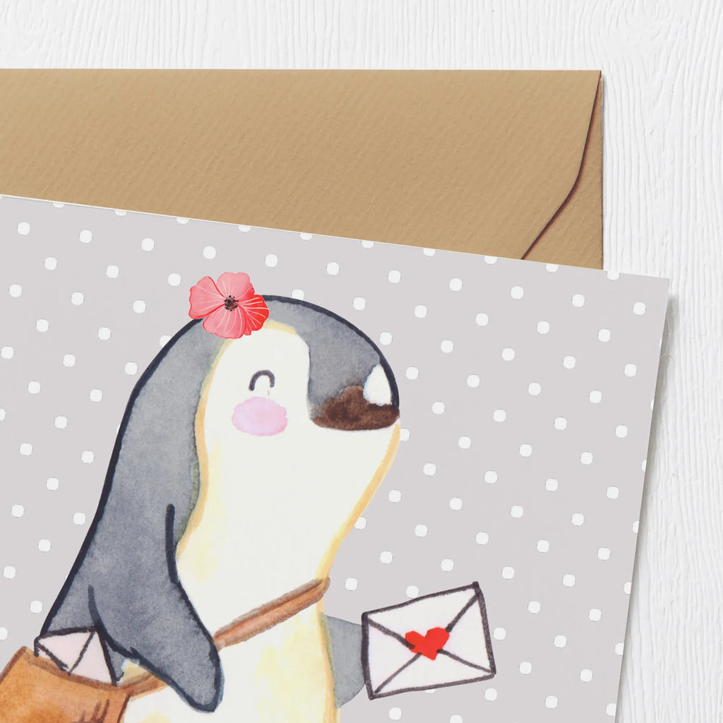 Deluxe Card mailwoman heart Einladungskarte, Karte, Klappkarte, Hochwertige Grußkarte, Geburtstagskarte, Glückwunschkarte, Grußkarte, Hochzeitskarte, Hochwertige Klappkarte, Beruf, Ausbildung, Jubiläum, Abschied, Rente, Kollege, Kollegin, Geschenk, Schenken, Arbeitskollege, Mitarbeiter, Firma, Danke, Dankeschön, Postbotin, Briefzustellerin, Briefträgerin, Postlerin