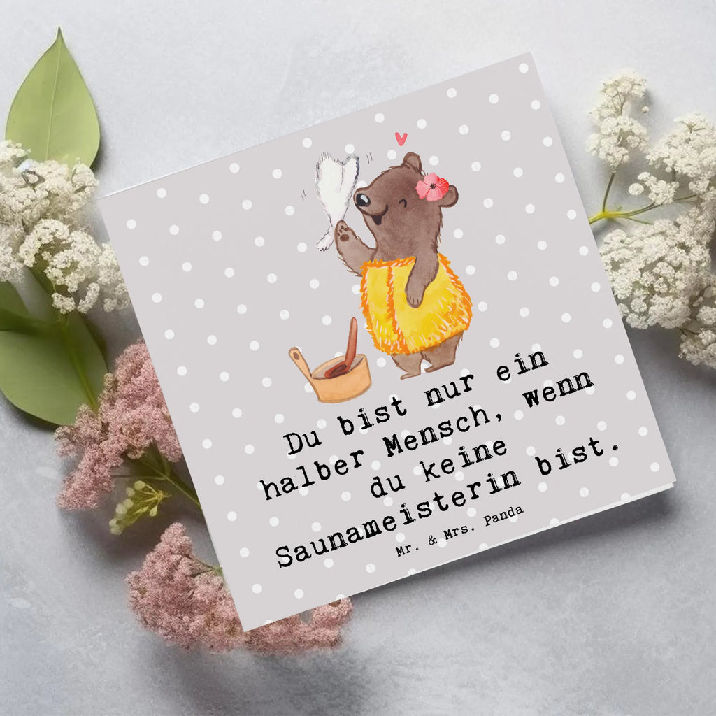 Deluxe Card Sauna Mistress Heart Hochwertige Klappkarte, Einladungskarte, Klappkarte, Karte, Grußkarte, Geburtstagskarte, Hochzeitskarte, Glückwunschkarte, Hochwertige Grußkarte, Beruf, Ausbildung, Jubiläum, Abschied, Rente, Kollege, Kollegin, Geschenk, Schenken, Arbeitskollege, Mitarbeiter, Firma, Danke, Dankeschön