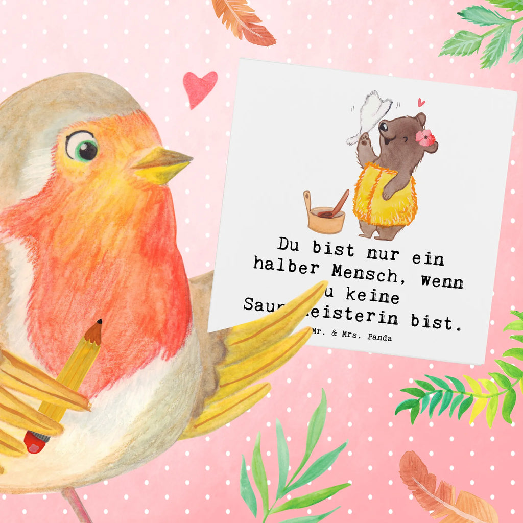 Deluxe Card Sauna Mistress Heart Hochwertige Klappkarte, Einladungskarte, Klappkarte, Karte, Grußkarte, Geburtstagskarte, Hochzeitskarte, Glückwunschkarte, Hochwertige Grußkarte, Beruf, Ausbildung, Jubiläum, Abschied, Rente, Kollege, Kollegin, Geschenk, Schenken, Arbeitskollege, Mitarbeiter, Firma, Danke, Dankeschön