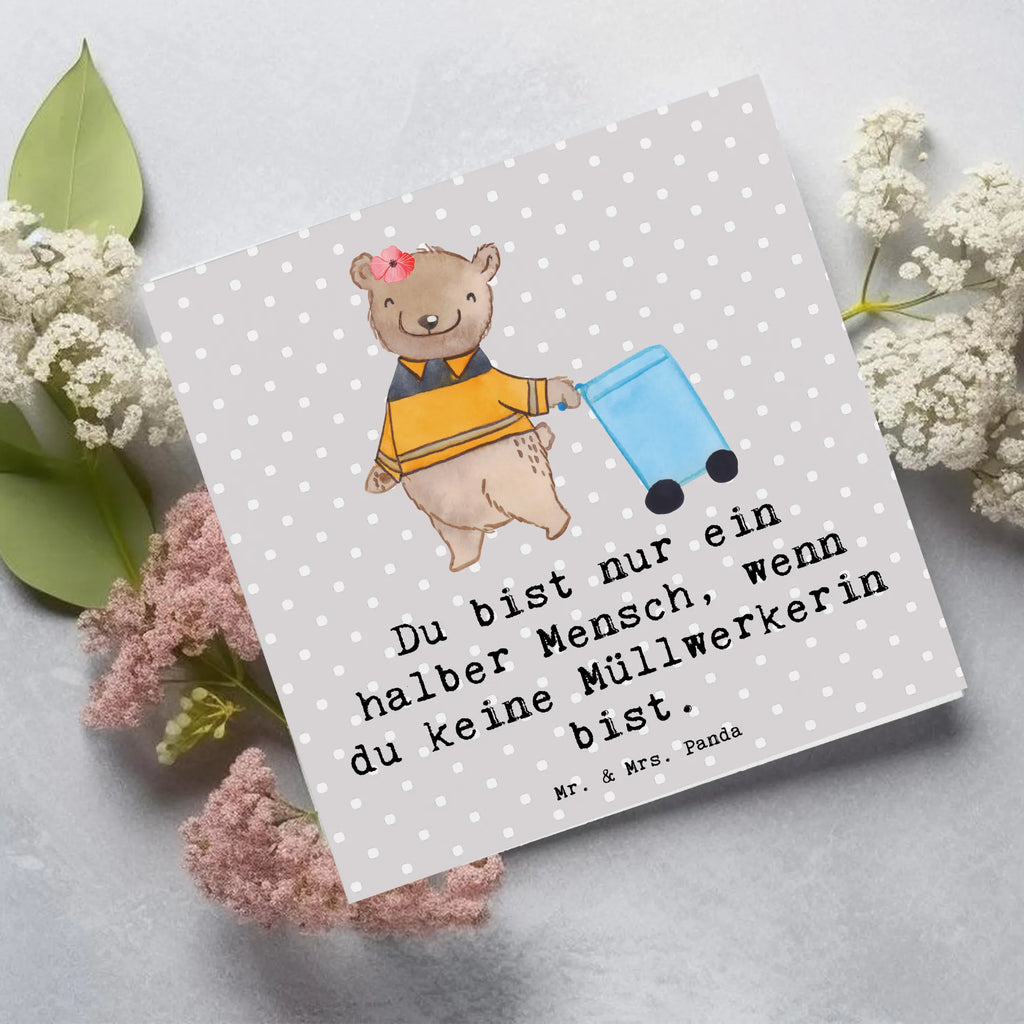 Deluxe Karte Müllwerkerin Herz Geburtstagskarte, Glückwunschkarte, Hochzeitskarte, Hochwertige Grußkarte, Hochwertige Klappkarte, Karte, Einladungskarte, Grußkarte, Klappkarte, Beruf, Ausbildung, Jubiläum, Abschied, Rente, Kollege, Kollegin, Geschenk, Schenken, Arbeitskollege, Mitarbeiter, Firma, Danke, Dankeschön, Müllentsorgerin, Kehrichtfrau, Müllfahreriin, Müllwerkerin, Müllfrau, Fachkraft Kreislauf- und Abfallwirtschaft