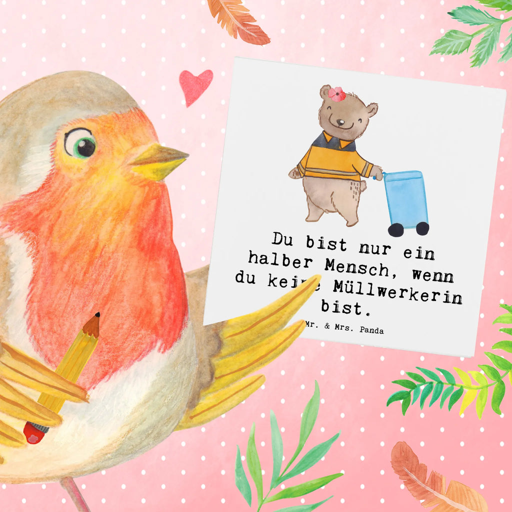 Deluxe Karte Müllwerkerin Herz Geburtstagskarte, Glückwunschkarte, Hochzeitskarte, Hochwertige Grußkarte, Hochwertige Klappkarte, Karte, Einladungskarte, Grußkarte, Klappkarte, Beruf, Ausbildung, Jubiläum, Abschied, Rente, Kollege, Kollegin, Geschenk, Schenken, Arbeitskollege, Mitarbeiter, Firma, Danke, Dankeschön, Müllentsorgerin, Kehrichtfrau, Müllfahreriin, Müllwerkerin, Müllfrau, Fachkraft Kreislauf- und Abfallwirtschaft