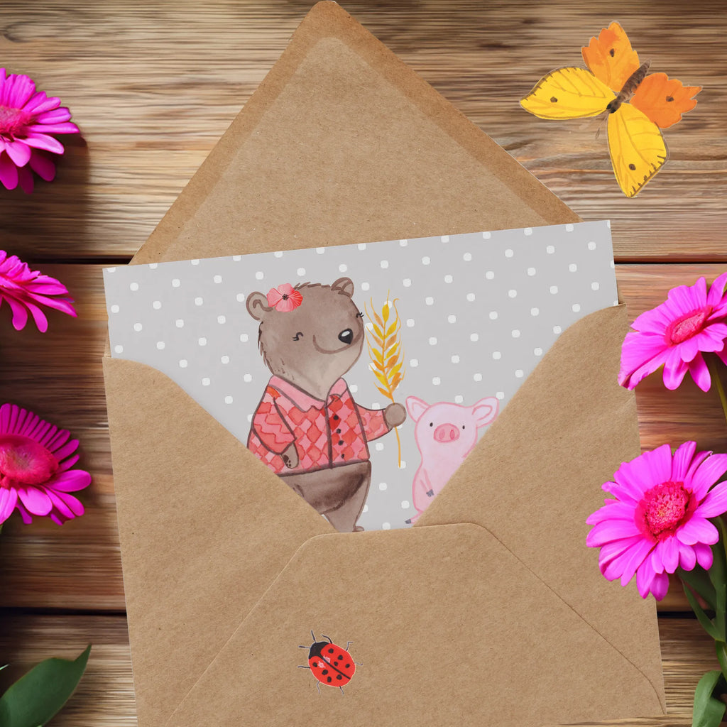 Deluxe Card female farmer Heart Hochwertige Grußkarte, Hochzeitskarte, Geburtstagskarte, Karte, Glückwunschkarte, Grußkarte, Hochwertige Klappkarte, Klappkarte, Einladungskarte, Beruf, Ausbildung, Jubiläum, Abschied, Rente, Kollege, Kollegin, Geschenk, Schenken, Arbeitskollege, Mitarbeiter, Firma, Danke, Dankeschön, Bauernhof, Farmerin, Agronomin, Bäuerin, Tierwirtin, Landwirtin