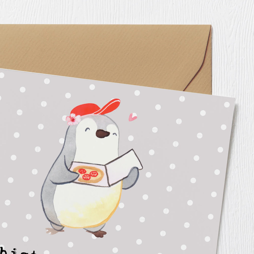 Deluxe Card Pizza maker Heart Einladungskarte, Klappkarte, Hochwertige Grußkarte, Glückwunschkarte, Karte, Hochwertige Klappkarte, Geburtstagskarte, Grußkarte, Hochzeitskarte, Beruf, Ausbildung, Jubiläum, Abschied, Rente, Kollege, Kollegin, Geschenk, Schenken, Arbeitskollege, Mitarbeiter, Firma, Danke, Dankeschön, Pizzabäckerin, Lieferbringdienst, Pizzabotin, Pizzabringdienst, Lieferdienstmitarbeiterin