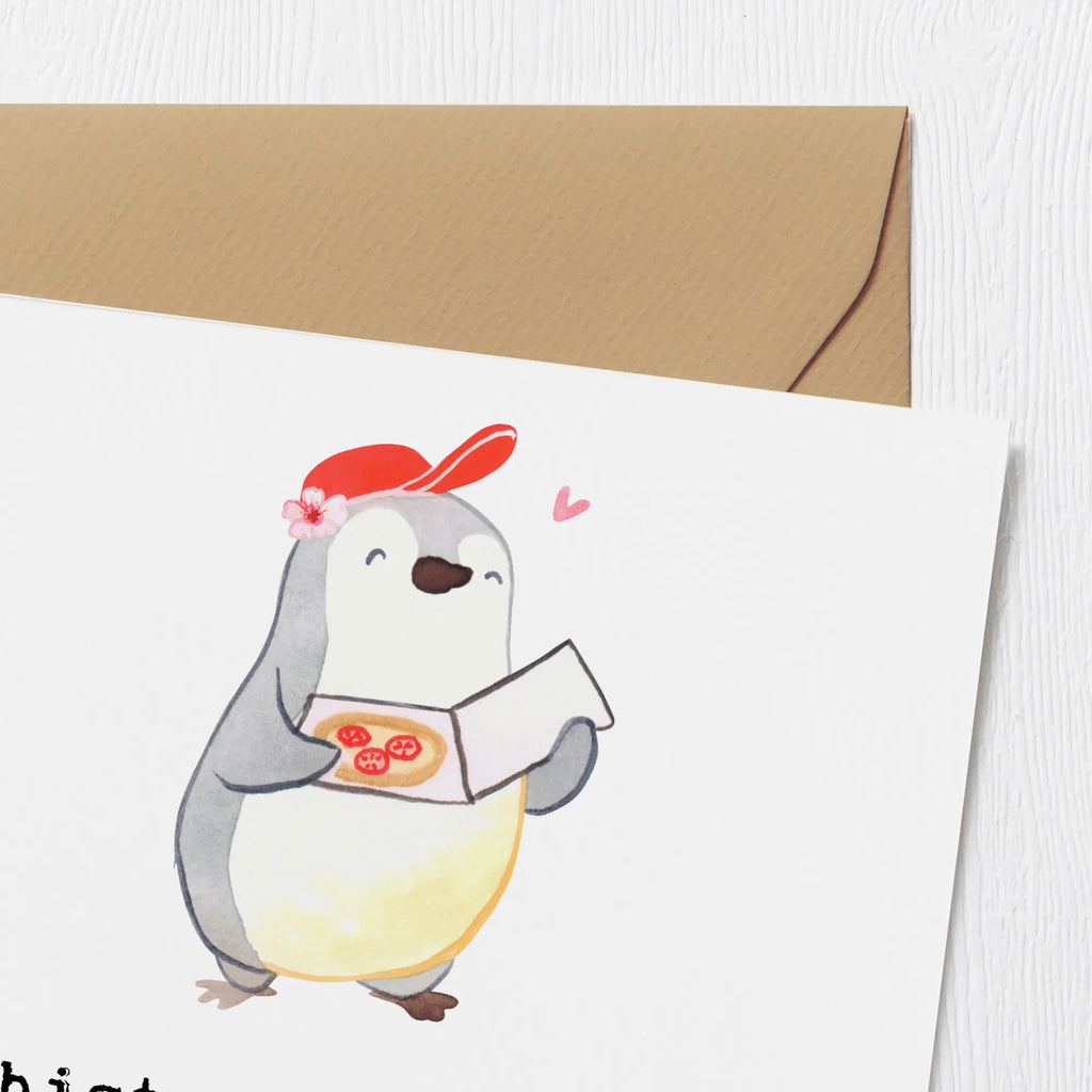 Deluxe Card Pizza maker Heart Einladungskarte, Klappkarte, Hochwertige Grußkarte, Glückwunschkarte, Karte, Hochwertige Klappkarte, Geburtstagskarte, Grußkarte, Hochzeitskarte, Beruf, Ausbildung, Jubiläum, Abschied, Rente, Kollege, Kollegin, Geschenk, Schenken, Arbeitskollege, Mitarbeiter, Firma, Danke, Dankeschön, Pizzabäckerin, Lieferbringdienst, Pizzabotin, Pizzabringdienst, Lieferdienstmitarbeiterin