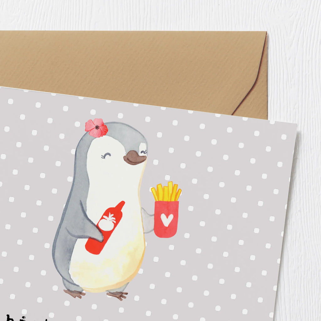 Deluxe Karte Imbissverkäuferin Herz Geburtstagskarte, Hochzeitskarte, Grußkarte, Hochwertige Klappkarte, Hochwertige Grußkarte, Einladungskarte, Karte, Glückwunschkarte, Klappkarte, Beruf, Ausbildung, Jubiläum, Abschied, Rente, Kollege, Kollegin, Geschenk, Schenken, Arbeitskollege, Mitarbeiter, Firma, Danke, Dankeschön, Pommesverkäuferin, Imibissverkäuferin, Imbissbesitzerin