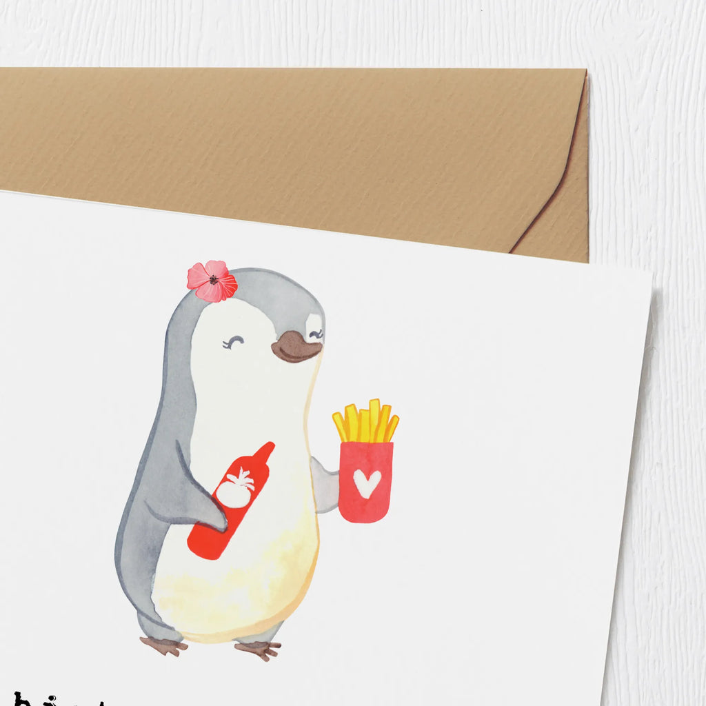 Deluxe Karte Imbissverkäuferin Herz Geburtstagskarte, Hochzeitskarte, Grußkarte, Hochwertige Klappkarte, Hochwertige Grußkarte, Einladungskarte, Karte, Glückwunschkarte, Klappkarte, Beruf, Ausbildung, Jubiläum, Abschied, Rente, Kollege, Kollegin, Geschenk, Schenken, Arbeitskollege, Mitarbeiter, Firma, Danke, Dankeschön, Pommesverkäuferin, Imibissverkäuferin, Imbissbesitzerin