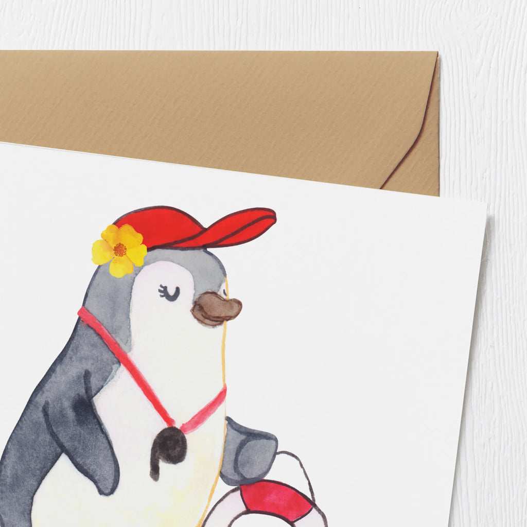 Deluxe Card Lifeguard heart Karte, Glückwunschkarte, Geburtstagskarte, Hochzeitskarte, Grußkarte, Klappkarte, Hochwertige Grußkarte, Hochwertige Klappkarte, Einladungskarte, Beruf, Ausbildung, Jubiläum, Abschied, Rente, Kollege, Kollegin, Geschenk, Schenken, Arbeitskollege, Mitarbeiter, Firma, Danke, Dankeschön, Badeanstalt, Schwimmschule, Freibad, Bademeisterin, Rettungsschwimmerin, Schwimmverein, Schwimmbad, Schwimmmeisterin