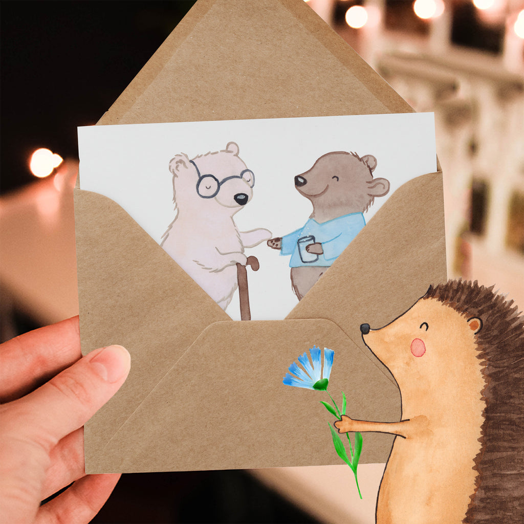 Deluxe Card Elderly Caregiver heart Klappkarte, Hochwertige Klappkarte, Einladungskarte, Geburtstagskarte, Grußkarte, Hochzeitskarte, Hochwertige Grußkarte, Karte, Glückwunschkarte, Beruf, Ausbildung, Jubiläum, Abschied, Rente, Kollege, Kollegin, Geschenk, Schenken, Arbeitskollege, Mitarbeiter, Firma, Danke, Dankeschön, Altenpfleger, Altenheim Eröffnung, Pfleger