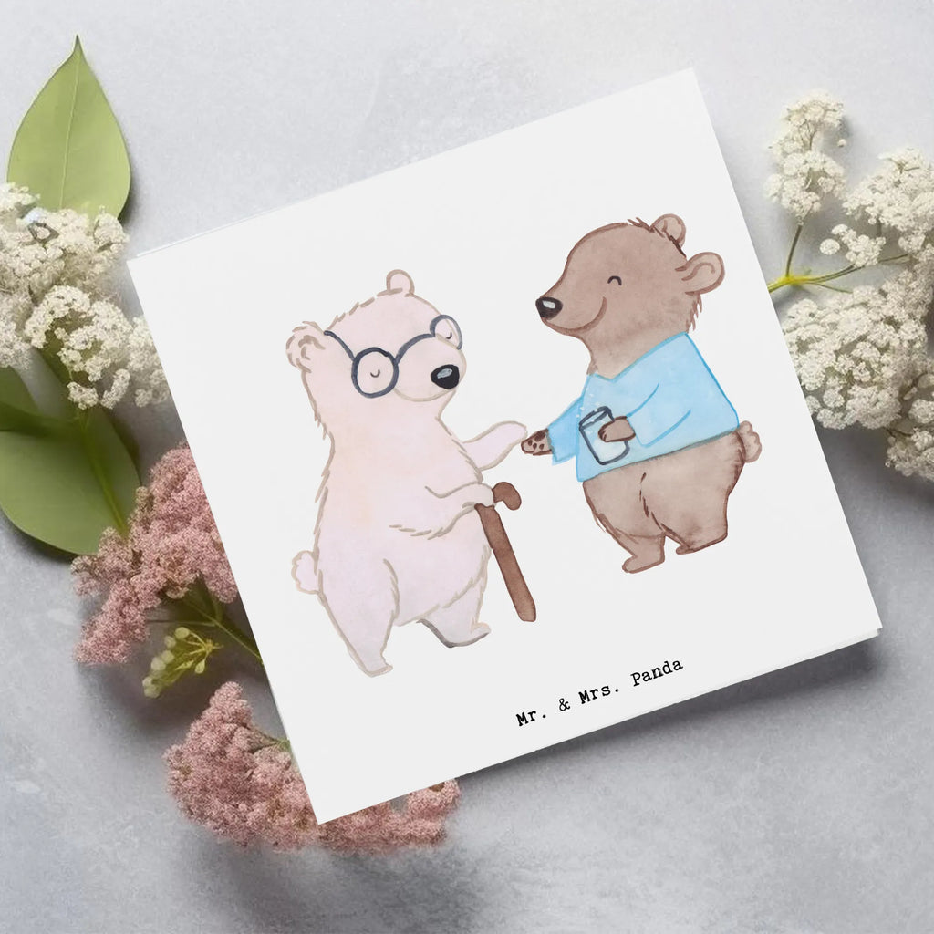 Deluxe Card Elderly Caregiver heart Klappkarte, Hochwertige Klappkarte, Einladungskarte, Geburtstagskarte, Grußkarte, Hochzeitskarte, Hochwertige Grußkarte, Karte, Glückwunschkarte, Beruf, Ausbildung, Jubiläum, Abschied, Rente, Kollege, Kollegin, Geschenk, Schenken, Arbeitskollege, Mitarbeiter, Firma, Danke, Dankeschön, Altenpfleger, Altenheim Eröffnung, Pfleger