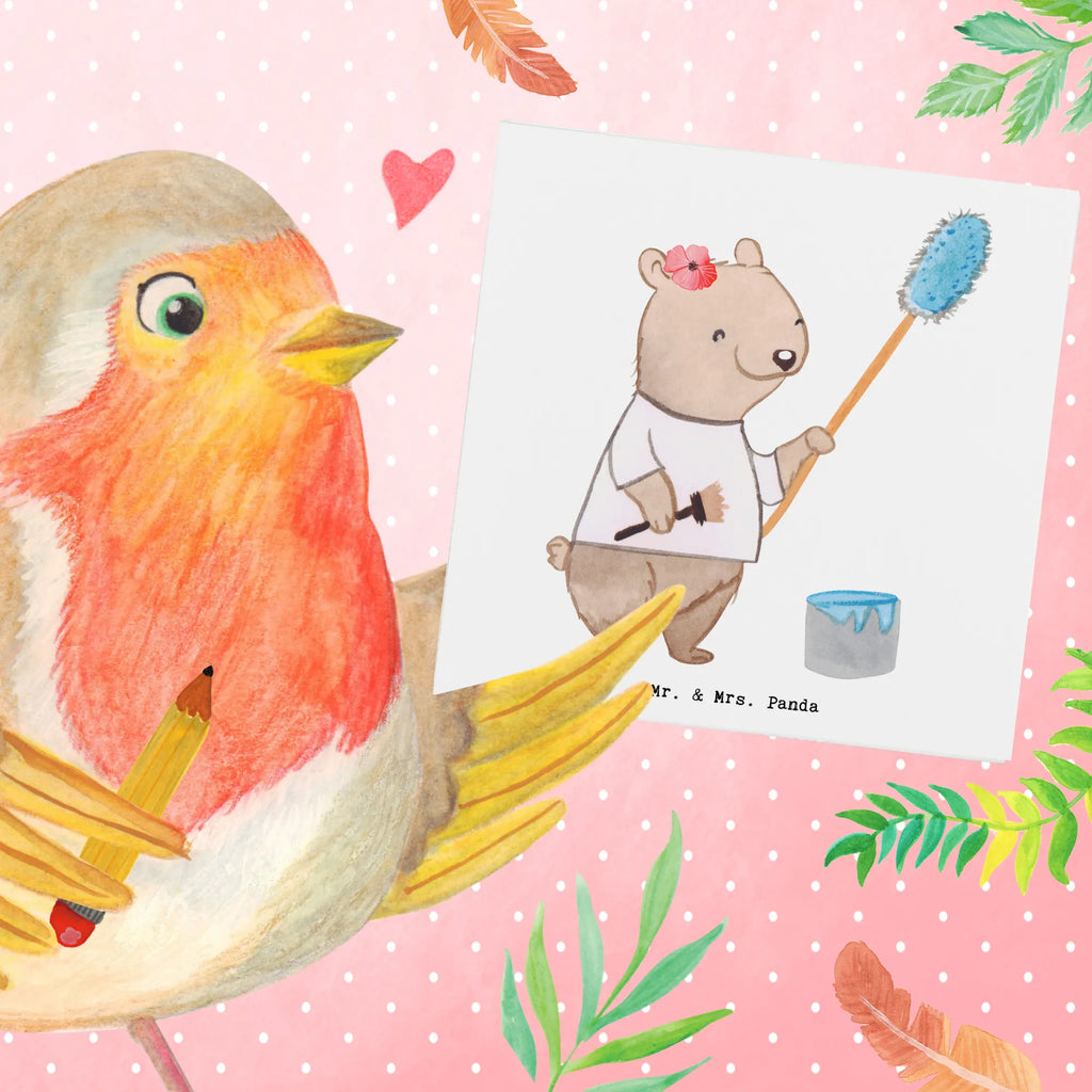 Deluxe Karte Malerin Herz Grußkarte, Karte, Hochzeitskarte, Glückwunschkarte, Klappkarte, Hochwertige Klappkarte, Hochwertige Grußkarte, Geburtstagskarte, Einladungskarte, Beruf, Ausbildung, Jubiläum, Abschied, Rente, Kollege, Kollegin, Geschenk, Schenken, Arbeitskollege, Mitarbeiter, Firma, Danke, Dankeschön, Maler, Gesellenprüfung, Meisterprüfung, Malermeisterin, Malerbetrieb