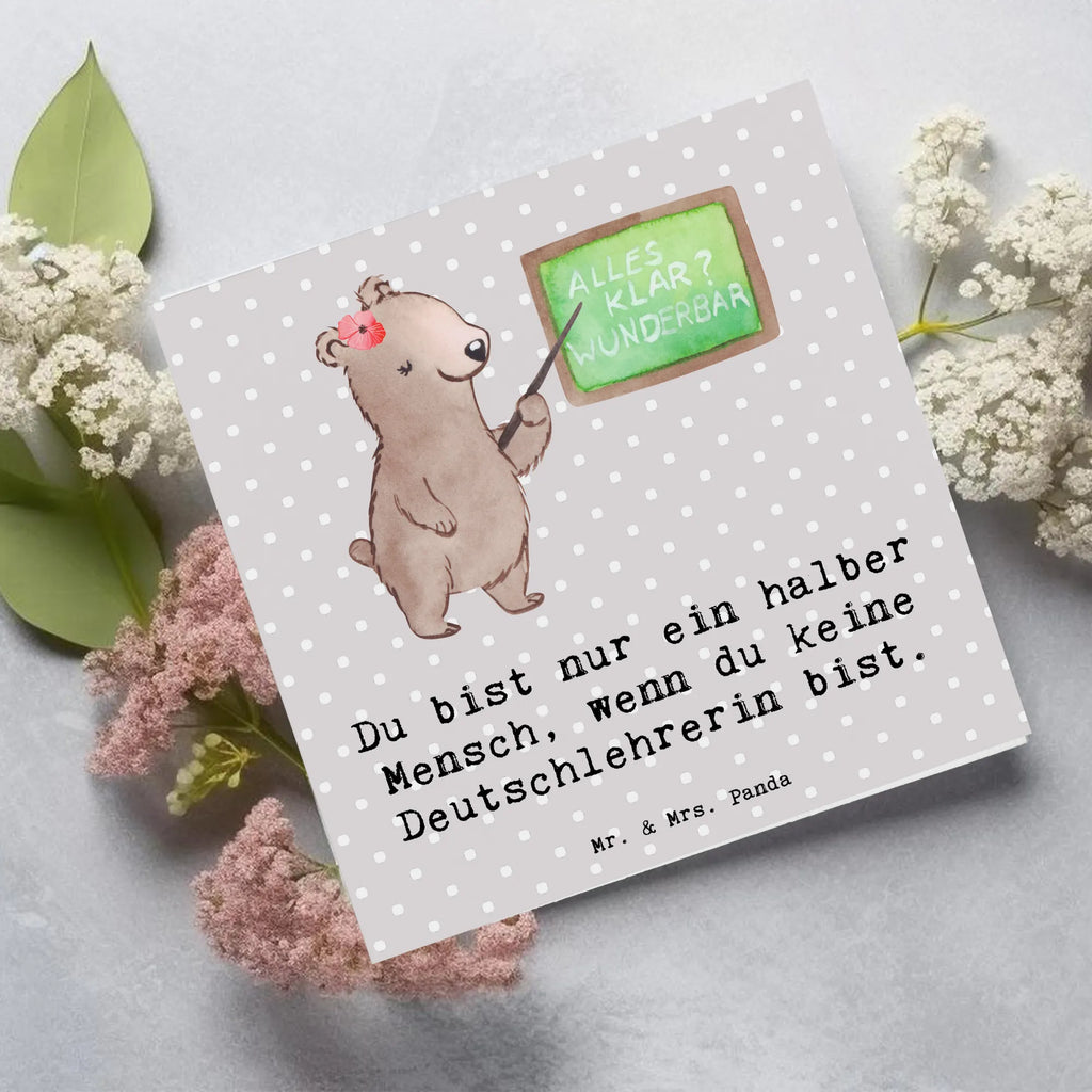 Deluxe Karte Deutschlehrerin Herz Einladungskarte, Hochzeitskarte, Karte, Geburtstagskarte, Glückwunschkarte, Grußkarte, Hochwertige Grußkarte, Hochwertige Klappkarte, Klappkarte, Beruf, Ausbildung, Jubiläum, Abschied, Rente, Kollege, Kollegin, Geschenk, Schenken, Arbeitskollege, Mitarbeiter, Firma, Danke, Dankeschön, Schule, Deutschlehrerin, Grundschule, Deutschunterricht