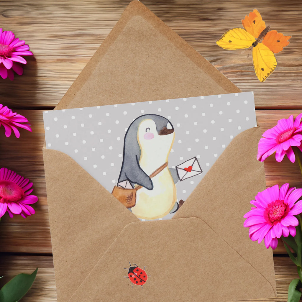 Deluxe Card postman Heart Karte, Grußkarte, Geburtstagskarte, Hochzeitskarte, Einladungskarte, Klappkarte, Glückwunschkarte, Hochwertige Klappkarte, Hochwertige Grußkarte, Beruf, Ausbildung, Jubiläum, Abschied, Rente, Kollege, Kollegin, Geschenk, Schenken, Arbeitskollege, Mitarbeiter, Firma, Danke, Dankeschön, Postbote, Briefzusteller, Briefträger, Postler