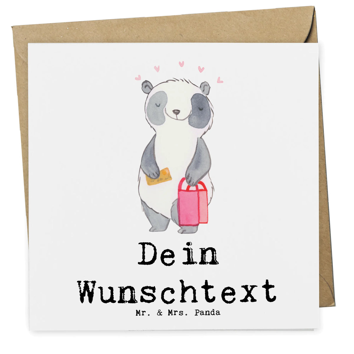Personalized Deluxe Card panda Shopping
