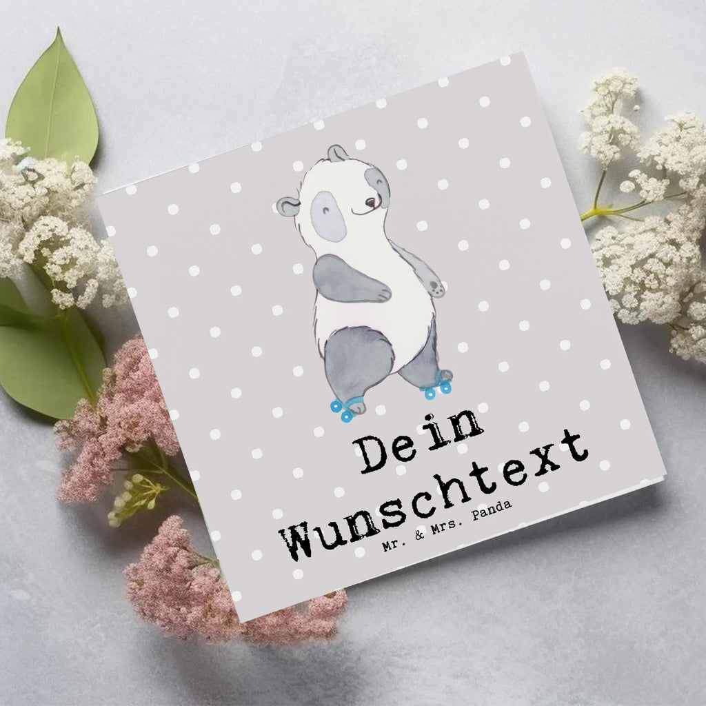 Personalized Deluxe Card panda roller blading Personalisierte Karte, Grußkarten personalisiert, Grußkarte selber drucken, Grußkarte selbst gestalten, Grußkarte als Geldgeschenk, Grußkarte mit Namen, Personalisierte Einladungskarte, Personalisierte Geburtstagskarte, Personalisierte Hochzeitskarte, Personalisierte Glückwunschkarte, Grußkarte mit persönlichen Nachrichten, Personalisiertere Klappkarte, Personalisierte Grußkarte, Geschenk, Sport, Sportart, Hobby, Schenken, Danke, Dankeschön, Auszeichnung, Gewinn, Sportler, Rollerblades, Rollschuh fahren, inlinern, Inliner fahren