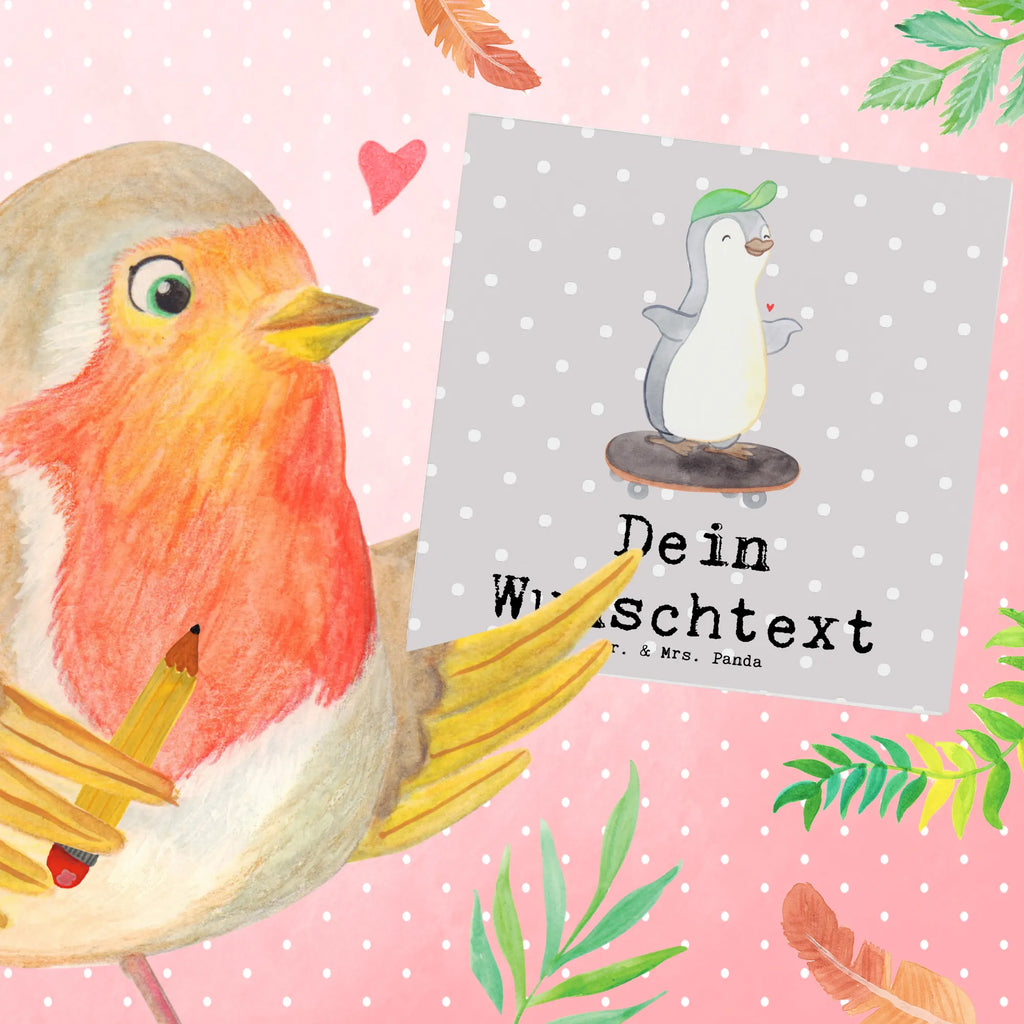 Personalized Deluxe Card penguin skateboarding Grußkarte mit persönlichen Nachrichten, Grußkarte selber drucken, Grußkarte selbst gestalten, Grußkarte als Geldgeschenk, Personalisierte Glückwunschkarte, Personalisierte Karte, Grußkarte mit Namen, Grußkarten personalisiert, Personalisiertere Klappkarte, Personalisierte Grußkarte, Personalisierte Hochzeitskarte, Personalisierte Geburtstagskarte, Personalisierte Einladungskarte, Geschenk, Sport, Sportart, Hobby, Schenken, Danke, Dankeschön, Auszeichnung, Gewinn, Sportler, Skaten, Skateboarden, Skateboard, Skateplatz, Skateboard fahren