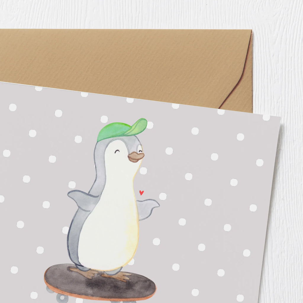 Personalized Deluxe Card penguin skateboarding Grußkarte mit persönlichen Nachrichten, Grußkarte selber drucken, Grußkarte selbst gestalten, Grußkarte als Geldgeschenk, Personalisierte Glückwunschkarte, Personalisierte Karte, Grußkarte mit Namen, Grußkarten personalisiert, Personalisiertere Klappkarte, Personalisierte Grußkarte, Personalisierte Hochzeitskarte, Personalisierte Geburtstagskarte, Personalisierte Einladungskarte, Geschenk, Sport, Sportart, Hobby, Schenken, Danke, Dankeschön, Auszeichnung, Gewinn, Sportler, Skaten, Skateboarden, Skateboard, Skateplatz, Skateboard fahren