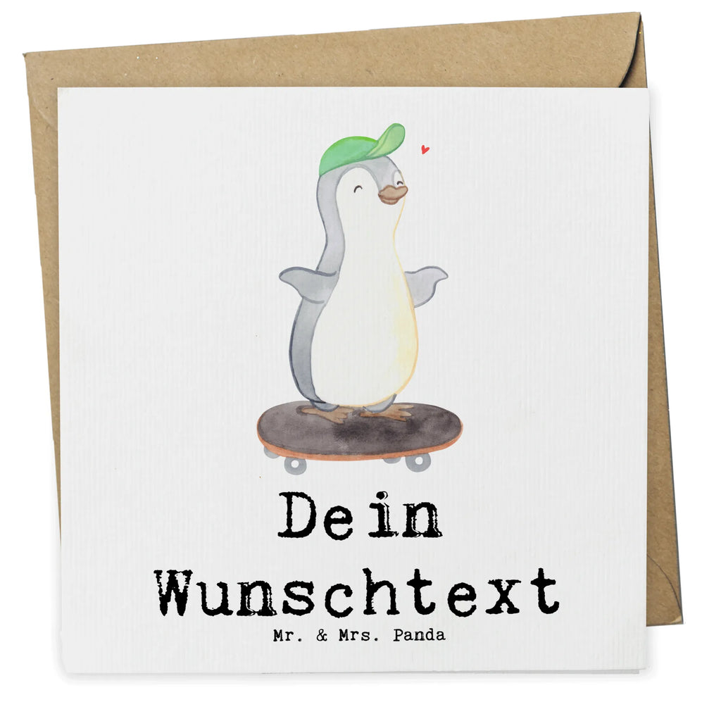 Personalized Deluxe Card penguin skateboarding Grußkarte mit persönlichen Nachrichten, Grußkarte selber drucken, Grußkarte selbst gestalten, Grußkarte als Geldgeschenk, Personalisierte Glückwunschkarte, Personalisierte Karte, Grußkarte mit Namen, Grußkarten personalisiert, Personalisiertere Klappkarte, Personalisierte Grußkarte, Personalisierte Hochzeitskarte, Personalisierte Geburtstagskarte, Personalisierte Einladungskarte, Geschenk, Sport, Sportart, Hobby, Schenken, Danke, Dankeschön, Auszeichnung, Gewinn, Sportler, Skaten, Skateboarden, Skateboard, Skateplatz, Skateboard fahren