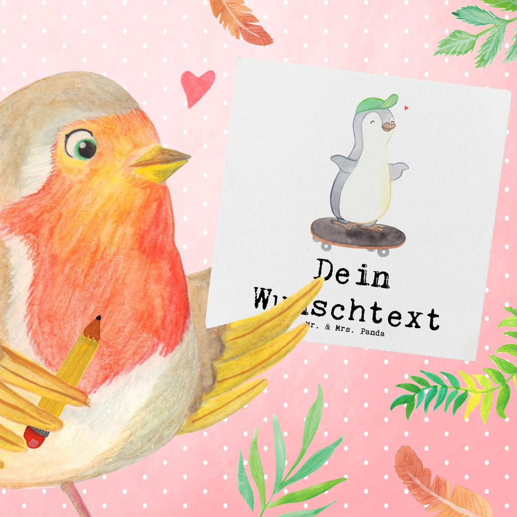 Personalized Deluxe Card penguin skateboarding Grußkarte mit persönlichen Nachrichten, Grußkarte selber drucken, Grußkarte selbst gestalten, Grußkarte als Geldgeschenk, Personalisierte Glückwunschkarte, Personalisierte Karte, Grußkarte mit Namen, Grußkarten personalisiert, Personalisiertere Klappkarte, Personalisierte Grußkarte, Personalisierte Hochzeitskarte, Personalisierte Geburtstagskarte, Personalisierte Einladungskarte, Geschenk, Sport, Sportart, Hobby, Schenken, Danke, Dankeschön, Auszeichnung, Gewinn, Sportler, Skaten, Skateboarden, Skateboard, Skateplatz, Skateboard fahren