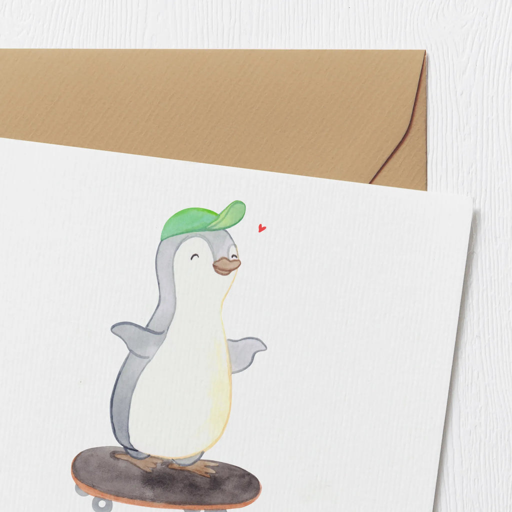 Personalized Deluxe Card penguin skateboarding Grußkarte mit persönlichen Nachrichten, Grußkarte selber drucken, Grußkarte selbst gestalten, Grußkarte als Geldgeschenk, Personalisierte Glückwunschkarte, Personalisierte Karte, Grußkarte mit Namen, Grußkarten personalisiert, Personalisiertere Klappkarte, Personalisierte Grußkarte, Personalisierte Hochzeitskarte, Personalisierte Geburtstagskarte, Personalisierte Einladungskarte, Geschenk, Sport, Sportart, Hobby, Schenken, Danke, Dankeschön, Auszeichnung, Gewinn, Sportler, Skaten, Skateboarden, Skateboard, Skateplatz, Skateboard fahren
