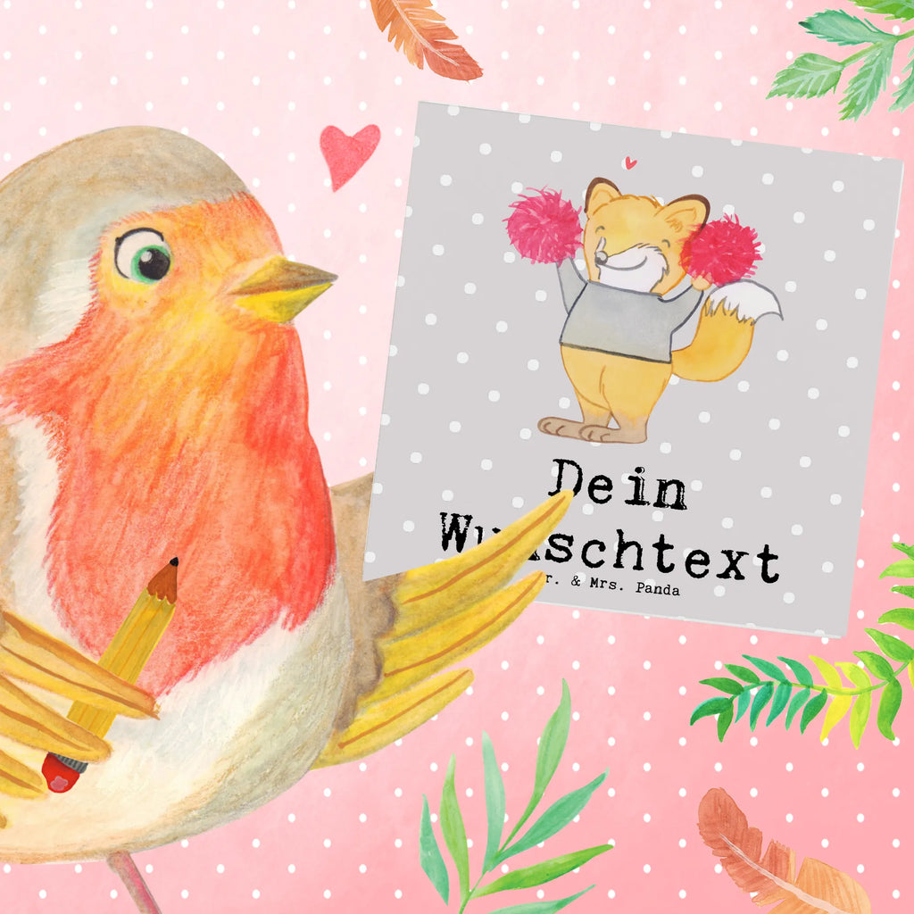 Personalized Deluxe Card Fox cheerleader Personalisierte Karte, Grußkarte selbst gestalten, Personalisierte Hochzeitskarte, Personalisierte Grußkarte, Grußkarte selber drucken, Personalisierte Glückwunschkarte, Personalisierte Einladungskarte, Personalisiertere Klappkarte, Grußkarte als Geldgeschenk, Personalisierte Geburtstagskarte, Grußkarte mit persönlichen Nachrichten, Grußkarten personalisiert, Grußkarte mit Namen, Geschenk, Sport, Sportart, Hobby, Schenken, Danke, Dankeschön, Auszeichnung, Gewinn, Sportler, Cheerleader, Cheerleading, Turniere, Turn Club, Turnen
