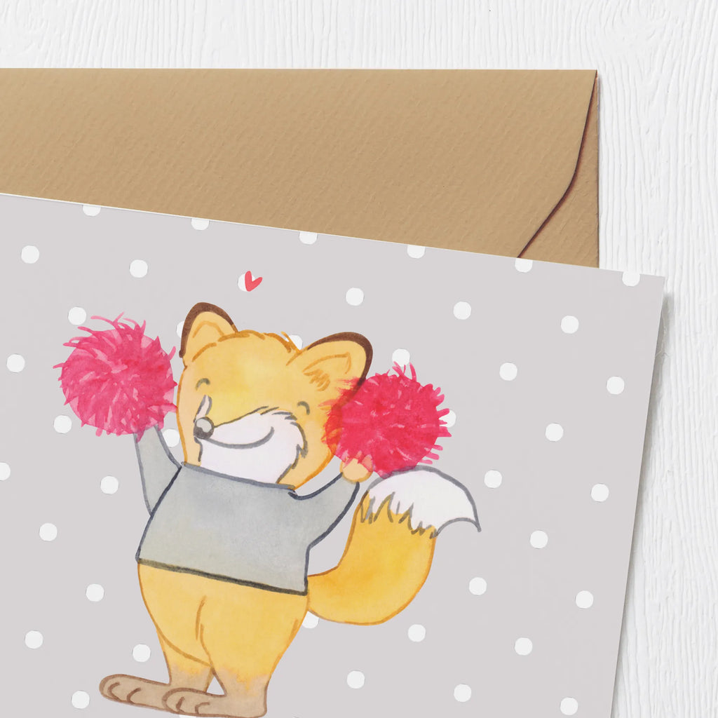 Personalized Deluxe Card Fox cheerleader Personalisierte Karte, Grußkarte selbst gestalten, Personalisierte Hochzeitskarte, Personalisierte Grußkarte, Grußkarte selber drucken, Personalisierte Glückwunschkarte, Personalisierte Einladungskarte, Personalisiertere Klappkarte, Grußkarte als Geldgeschenk, Personalisierte Geburtstagskarte, Grußkarte mit persönlichen Nachrichten, Grußkarten personalisiert, Grußkarte mit Namen, Geschenk, Sport, Sportart, Hobby, Schenken, Danke, Dankeschön, Auszeichnung, Gewinn, Sportler, Cheerleader, Cheerleading, Turniere, Turn Club, Turnen