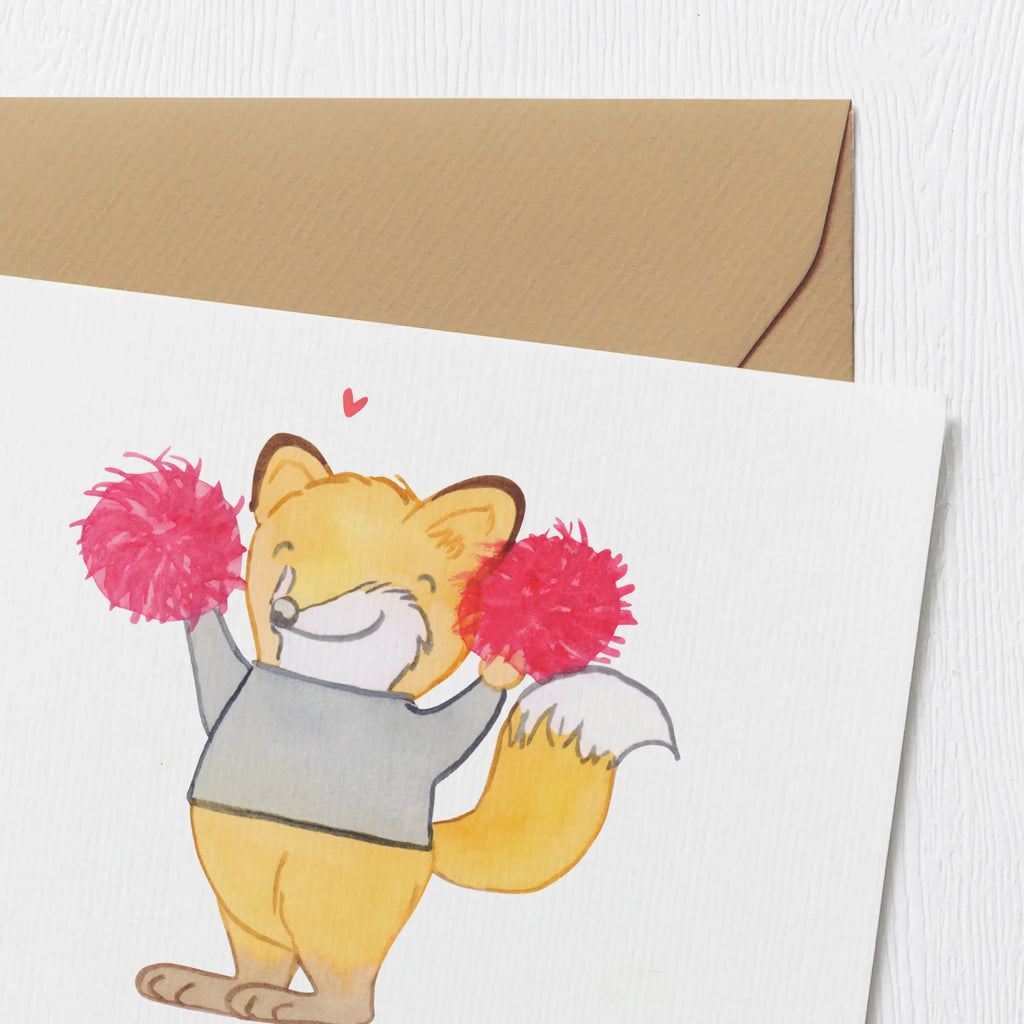 Personalized Deluxe Card Fox cheerleader Personalisierte Karte, Grußkarte selbst gestalten, Personalisierte Hochzeitskarte, Personalisierte Grußkarte, Grußkarte selber drucken, Personalisierte Glückwunschkarte, Personalisierte Einladungskarte, Personalisiertere Klappkarte, Grußkarte als Geldgeschenk, Personalisierte Geburtstagskarte, Grußkarte mit persönlichen Nachrichten, Grußkarten personalisiert, Grußkarte mit Namen, Geschenk, Sport, Sportart, Hobby, Schenken, Danke, Dankeschön, Auszeichnung, Gewinn, Sportler, Cheerleader, Cheerleading, Turniere, Turn Club, Turnen