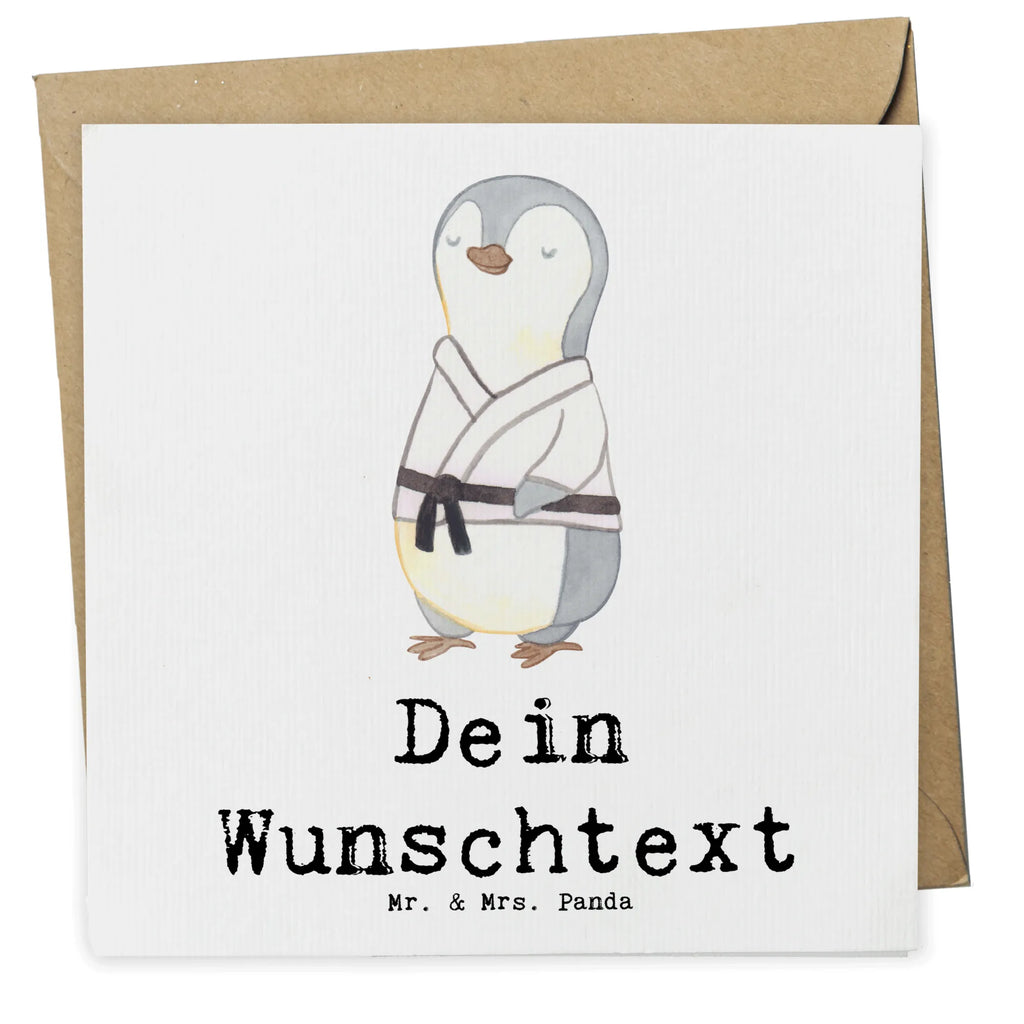 Personalisierte Deluxe Karte Pinguin Karate Grußkarte mit persönlichen Nachrichten, Grußkarten personalisiert, Grußkarte selbst gestalten, Personalisierte Geburtstagskarte, Grußkarte als Geldgeschenk, Personalisierte Glückwunschkarte, Personalisiertere Klappkarte, Grußkarte selber drucken, Personalisierte Hochzeitskarte, Personalisierte Grußkarte, Personalisierte Einladungskarte, Personalisierte Karte, Grußkarte mit Namen, Geschenk, Sport, Sportart, Hobby, Schenken, Danke, Dankeschön, Auszeichnung, Gewinn, Sportler, Kampfsportart, Kampfkunst, Karate, Karate Verein, Selbstverteidigung