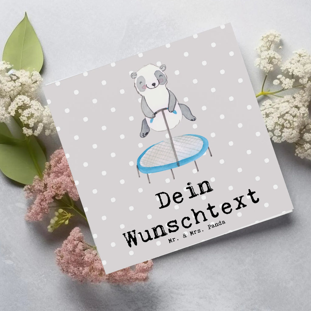 Personalized Deluxe Card panda trampoline jumping Grußkarte mit persönlichen Nachrichten, Grußkarte mit Namen, Grußkarten personalisiert, Personalisierte Einladungskarte, Grußkarte als Geldgeschenk, Grußkarte selbst gestalten, Personalisierte Grußkarte, Personalisierte Geburtstagskarte, Personalisierte Glückwunschkarte, Personalisierte Hochzeitskarte, Personalisierte Karte, Personalisiertere Klappkarte, Grußkarte selber drucken, Geschenk, Sport, Sportart, Hobby, Schenken, Danke, Dankeschön, Auszeichnung, Gewinn, Sportler, Fitnessstudio, Trampolin Springen, Trampolin springen, Trampolin Turnen