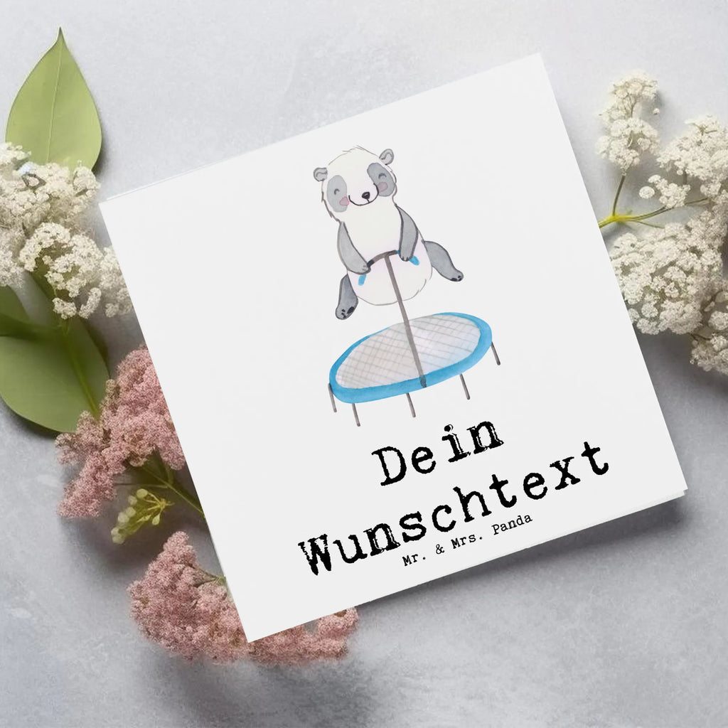 Personalized Deluxe Card panda trampoline jumping Grußkarte mit persönlichen Nachrichten, Grußkarte mit Namen, Grußkarten personalisiert, Personalisierte Einladungskarte, Grußkarte als Geldgeschenk, Grußkarte selbst gestalten, Personalisierte Grußkarte, Personalisierte Geburtstagskarte, Personalisierte Glückwunschkarte, Personalisierte Hochzeitskarte, Personalisierte Karte, Personalisiertere Klappkarte, Grußkarte selber drucken, Geschenk, Sport, Sportart, Hobby, Schenken, Danke, Dankeschön, Auszeichnung, Gewinn, Sportler, Fitnessstudio, Trampolin Springen, Trampolin springen, Trampolin Turnen