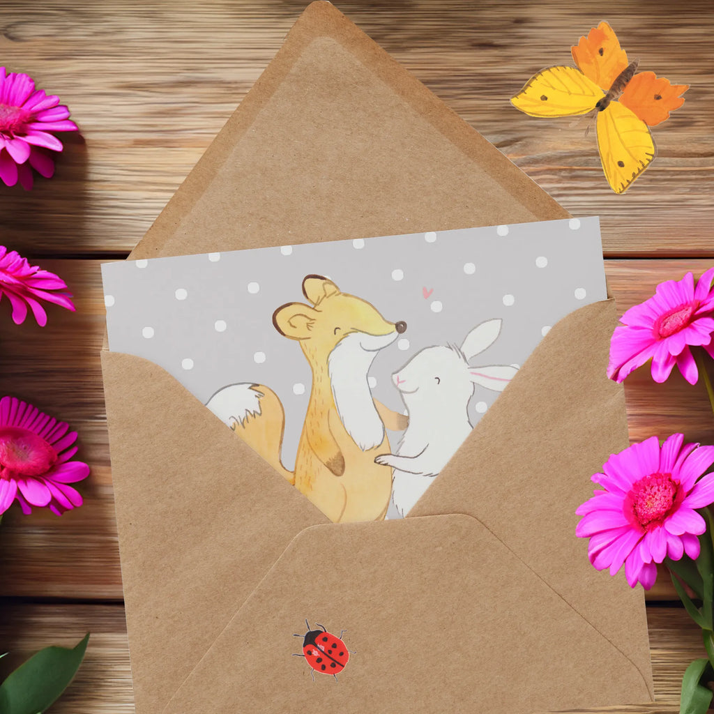 Personalized Deluxe Card fox rabbit meet friends Personalisierte Geburtstagskarte, Grußkarte mit Namen, Grußkarten personalisiert, Personalisiertere Klappkarte, Personalisierte Hochzeitskarte, Personalisierte Karte, Grußkarte als Geldgeschenk, Personalisierte Glückwunschkarte, Personalisierte Einladungskarte, Grußkarte selbst gestalten, Personalisierte Grußkarte, Grußkarte mit persönlichen Nachrichten, Grußkarte selber drucken, Geschenk, Sport, Sportart, Hobby, Schenken, Danke, Dankeschön, Auszeichnung, Gewinn, Sportler, Freunde treffen