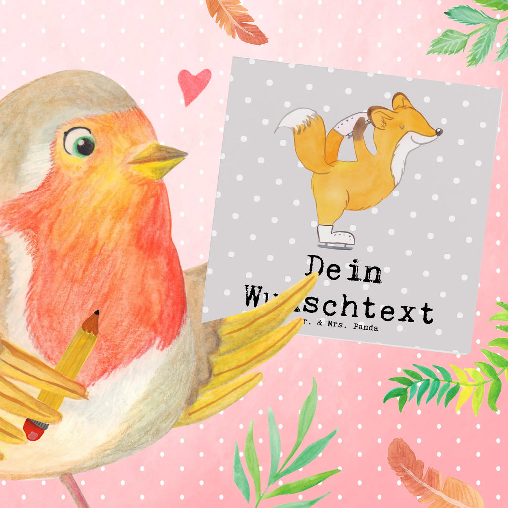 Personalized Deluxe Card Fox figure skater Personalisiertere Klappkarte, Grußkarte selbst gestalten, Personalisierte Hochzeitskarte, Grußkarte mit Namen, Personalisierte Einladungskarte, Personalisierte Glückwunschkarte, Personalisierte Geburtstagskarte, Grußkarte als Geldgeschenk, Personalisierte Grußkarte, Grußkarte selber drucken, Personalisierte Karte, Grußkarten personalisiert, Grußkarte mit persönlichen Nachrichten, Geschenk, Sport, Sportart, Hobby, Schenken, Danke, Dankeschön, Auszeichnung, Gewinn, Sportler, Eiskunstläufer, Eiskunstläuferin, Eiskunst