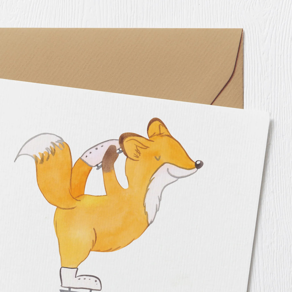 Personalized Deluxe Card Fox figure skater Personalisiertere Klappkarte, Grußkarte selbst gestalten, Personalisierte Hochzeitskarte, Grußkarte mit Namen, Personalisierte Einladungskarte, Personalisierte Glückwunschkarte, Personalisierte Geburtstagskarte, Grußkarte als Geldgeschenk, Personalisierte Grußkarte, Grußkarte selber drucken, Personalisierte Karte, Grußkarten personalisiert, Grußkarte mit persönlichen Nachrichten, Geschenk, Sport, Sportart, Hobby, Schenken, Danke, Dankeschön, Auszeichnung, Gewinn, Sportler, Eiskunstläufer, Eiskunstläuferin, Eiskunst