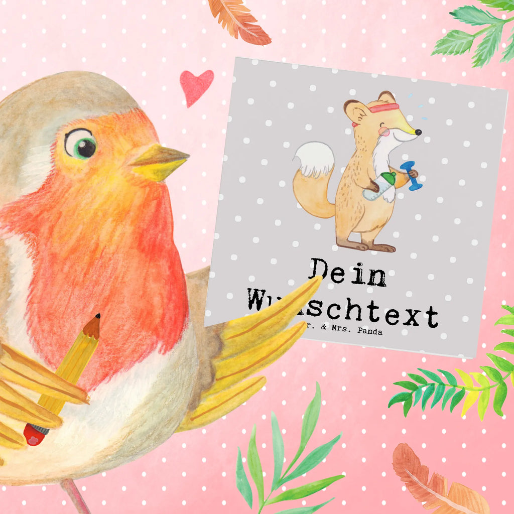 Personalisierte Deluxe Karte Fuchs Fitness Personalisierte Geburtstagskarte, Personalisierte Karte, Personalisierte Einladungskarte, Personalisierte Hochzeitskarte, Personalisiertere Klappkarte, Grußkarte selbst gestalten, Grußkarte als Geldgeschenk, Personalisierte Grußkarte, Grußkarte selber drucken, Grußkarte mit persönlichen Nachrichten, Grußkarten personalisiert, Personalisierte Glückwunschkarte, Grußkarte mit Namen, Geschenk, Sport, Sportart, Hobby, Schenken, Danke, Dankeschön, Auszeichnung, Gewinn, Sportler, Fitness, Kraftsport, Sport treiben, Sportclub, Fitnessstudio