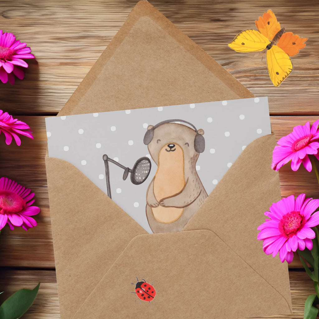 Personalisierte Deluxe Karte Otter Podcast aufnehmen Grußkarte selbst gestalten, Grußkarte als Geldgeschenk, Personalisierte Grußkarte, Grußkarten personalisiert, Grußkarte selber drucken, Personalisierte Glückwunschkarte, Grußkarte mit Namen, Grußkarte mit persönlichen Nachrichten, Personalisierte Karte, Personalisierte Geburtstagskarte, Personalisierte Hochzeitskarte, Personalisierte Einladungskarte, Personalisiertere Klappkarte, Geschenk, Sport, Sportart, Hobby, Schenken, Danke, Dankeschön, Auszeichnung, Gewinn, Sportler, Podcast produzieren, Podcasterin, Podcaster, Podcast aufnehmen